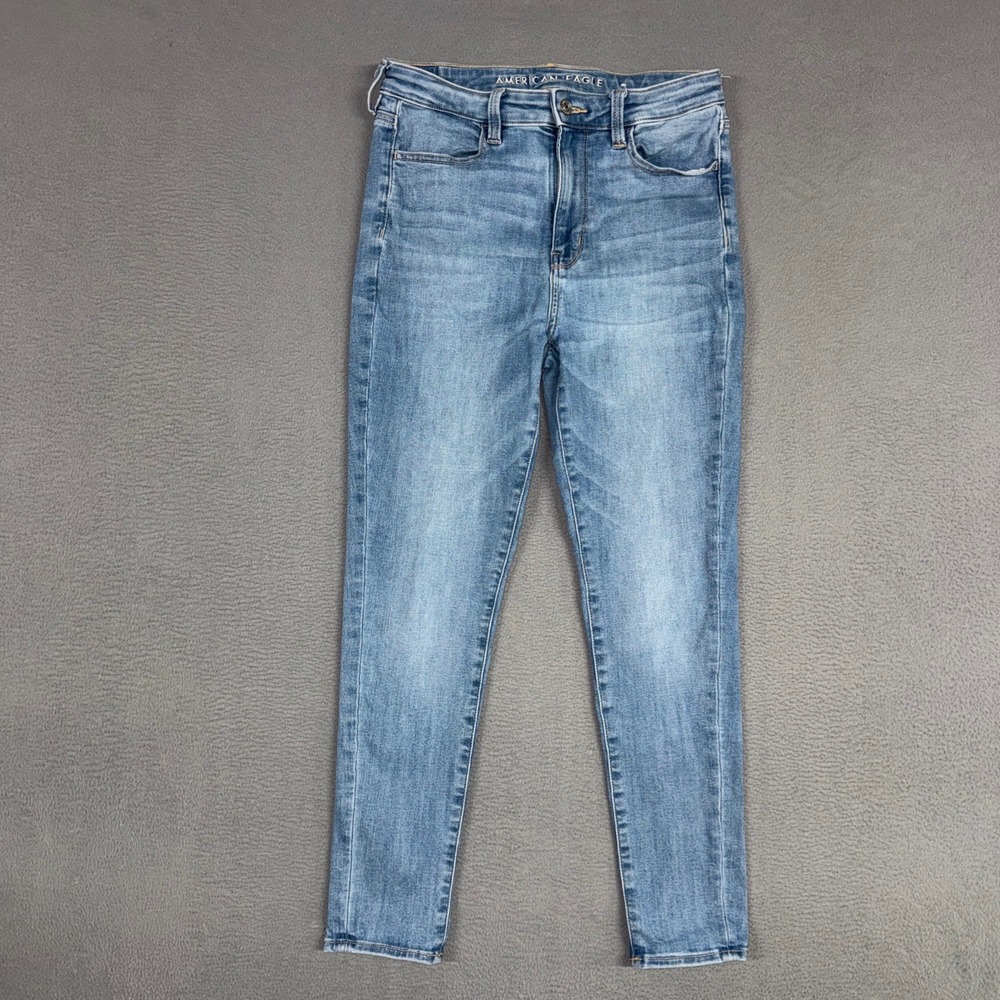 American Eagle Jeans Womens 8 Short Blue Super Hi-Rise Jegging Stretch Denim